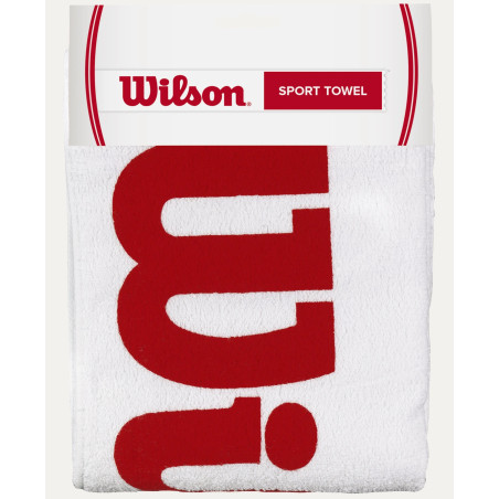 WILSON TOALLA DEPORTIVA BLANCA LOGO ROJO