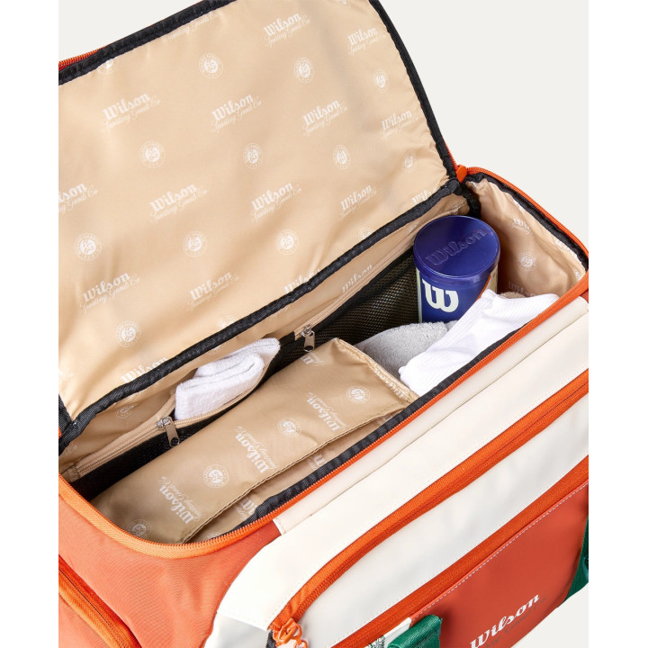 WILSON ROLAND GARROS 2026 BOLSA PEQUEÑA ESTILO DUFFEL CREMA