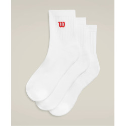 WILSON CALCETINES U QUARTER TOP PACK DE 3 BLANCO BRILLANTE