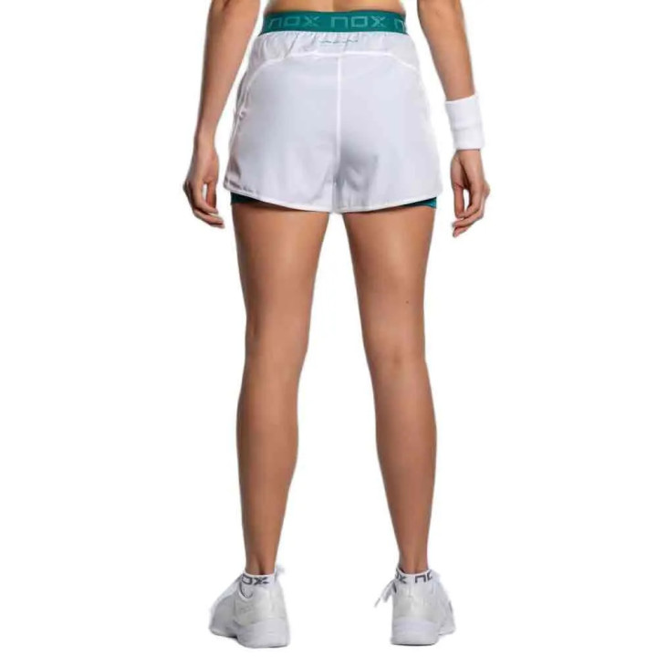NOX PANTALÓN CORTO MUJER PRO BLANCO/IVY VERDE