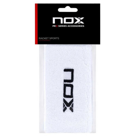 NOX MUÑEQUERAS BLANCAS LOGO AZUL MARINO