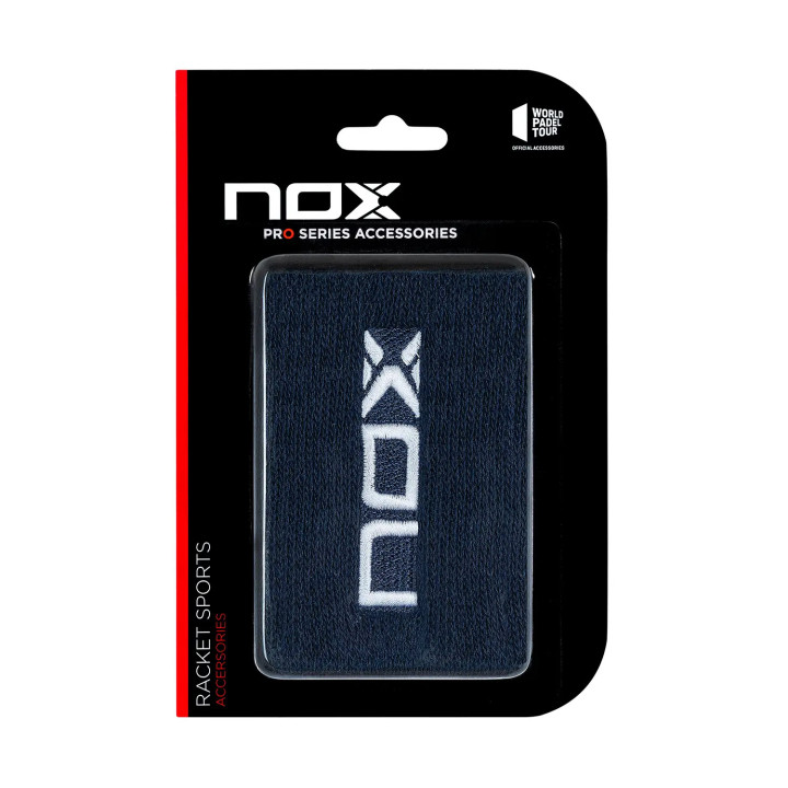 NOX MUÑEQUERAS AZUL LOGO BLANCO