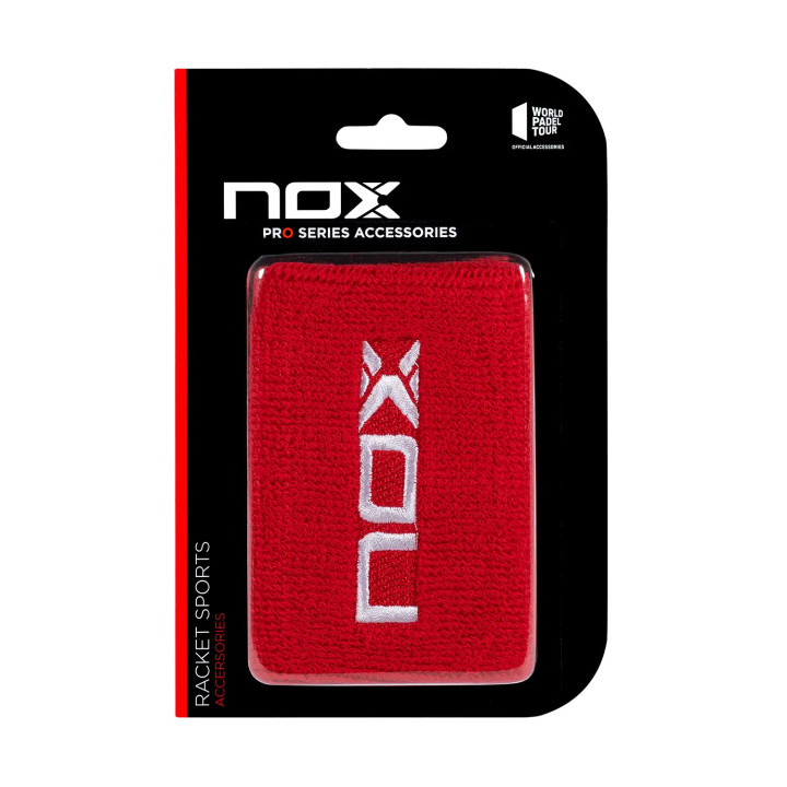 NOX MUÑEQUERAS ROJAS LOGO BLANCO