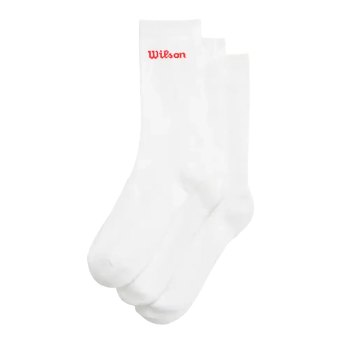 WILSON CALCETINES CAÑA BLANCA LOGO ROJO